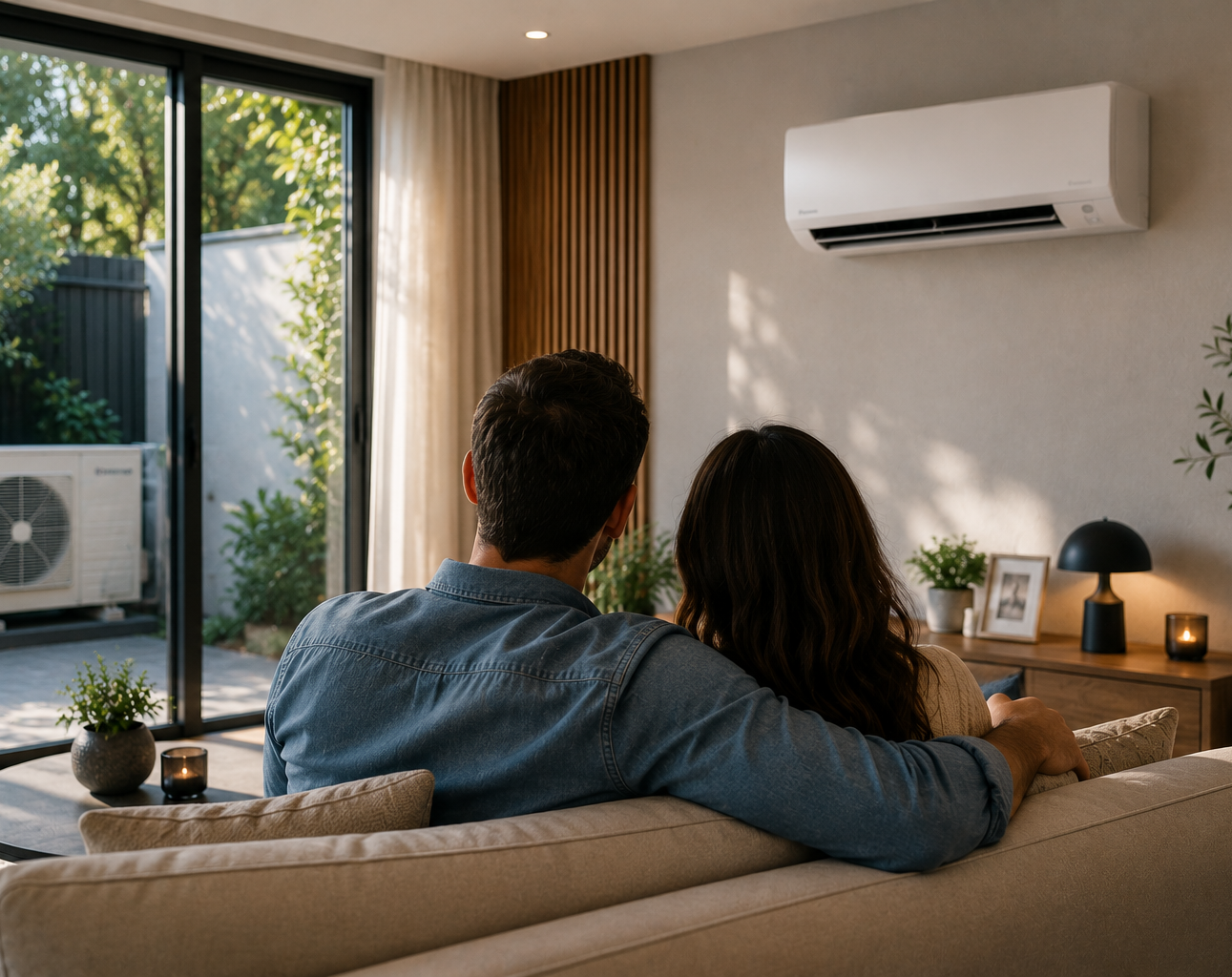 Climatisation réversible pour un confort optimal - CDFC Famille profitant du confort d'une climatisation réversible - CDFC - Loiret (45)